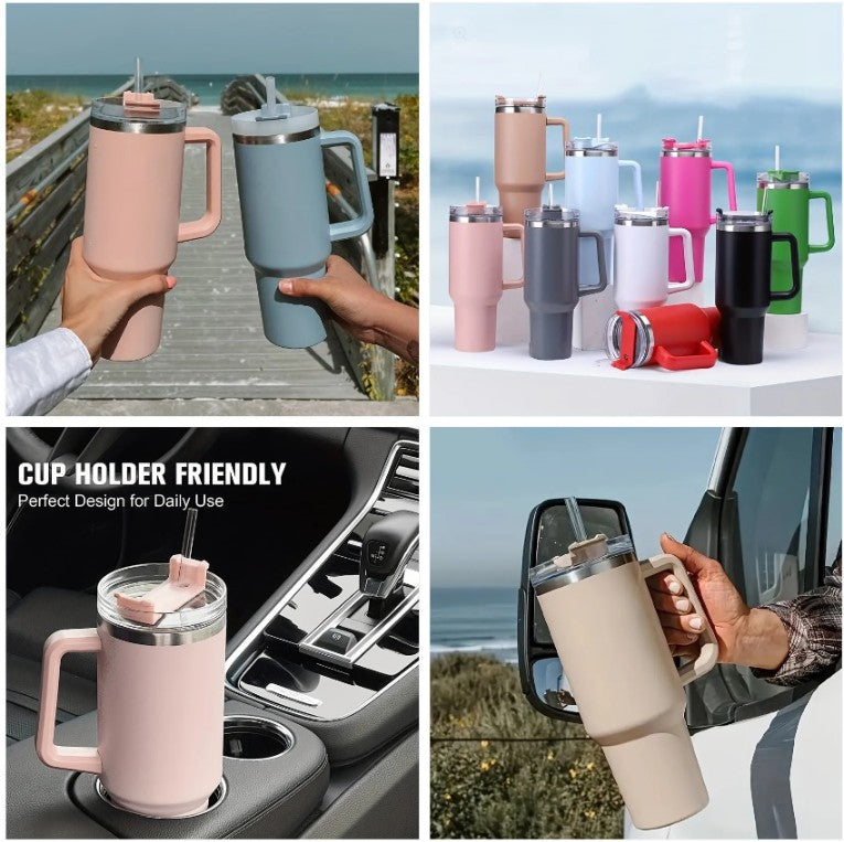 1200ml Stainless Steel Tumbler with Steel St
raw