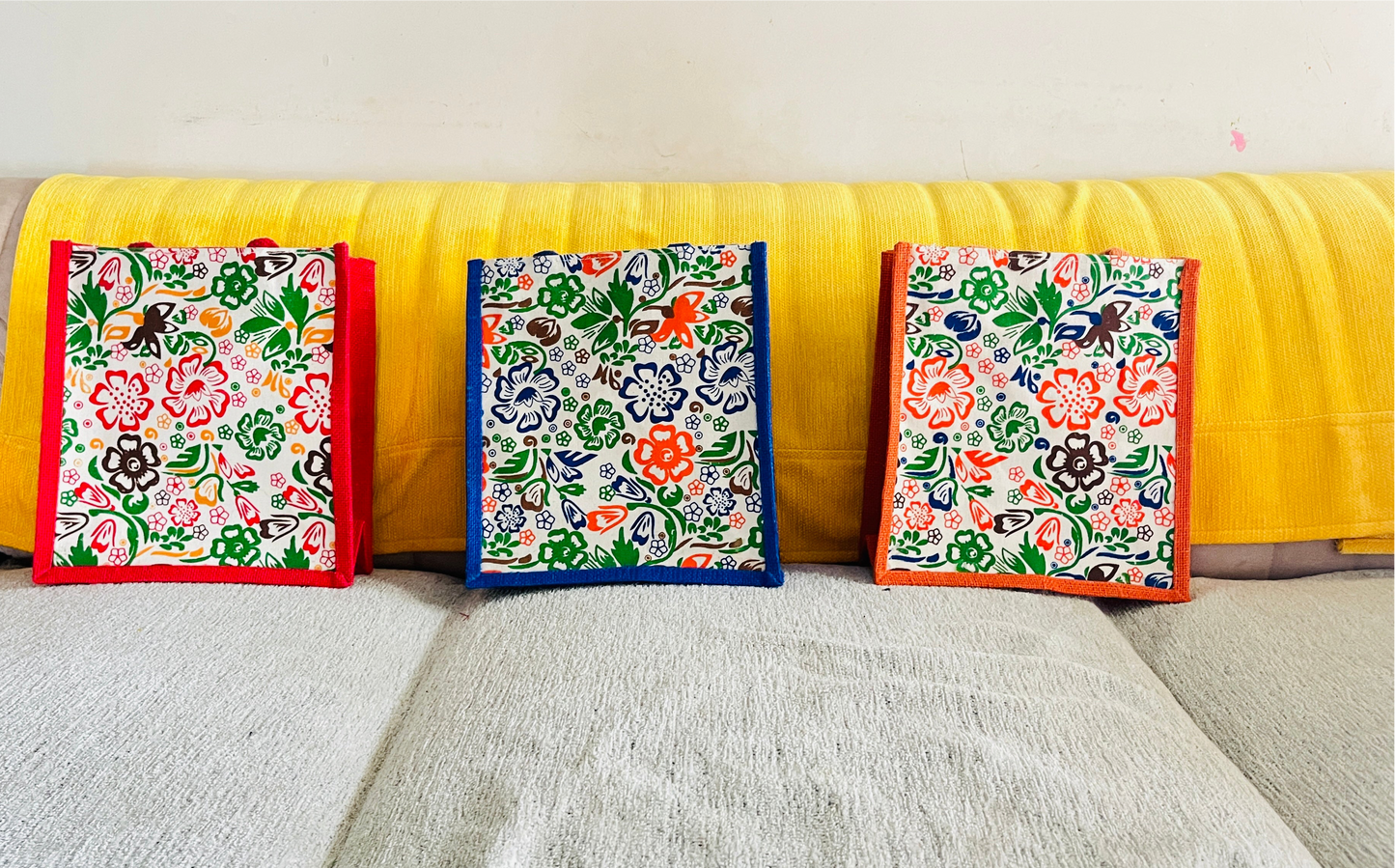 Jute Bags Floral Print