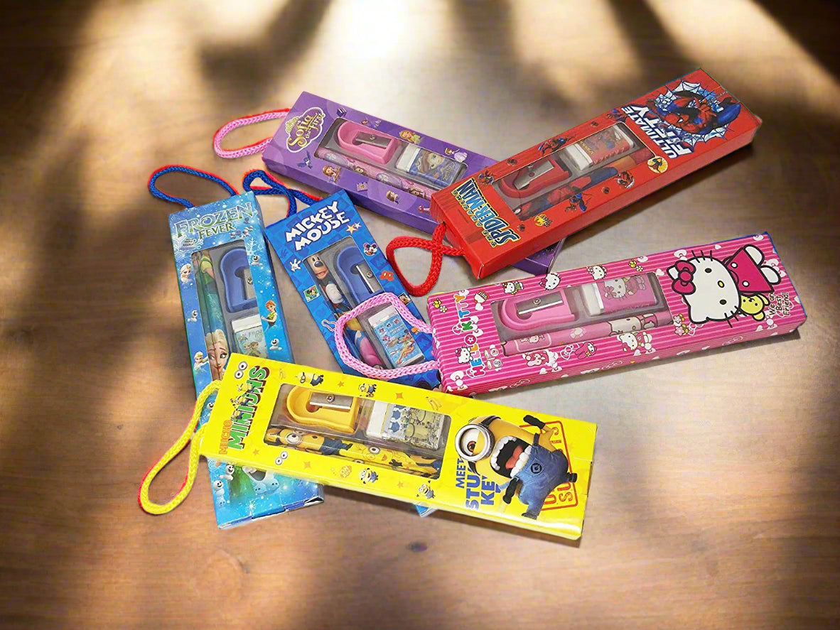 Jiada Birthday Party Return Gifts Mix Stationery Kit Set in a Fancy Box for Kids (Pack of 12)