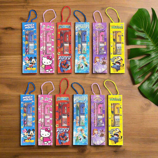 Jiada Birthday Party Return Gifts Mix Stationery Kit Set in a Fancy Box for Kids (Pack of 12)