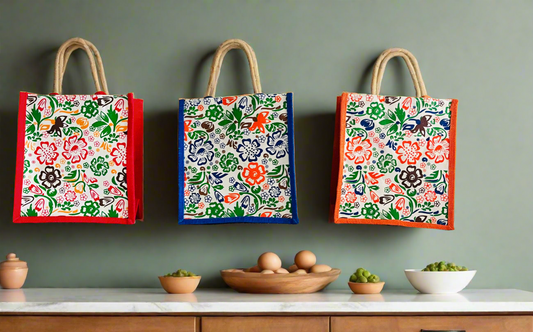 Jute Bags Floral Print