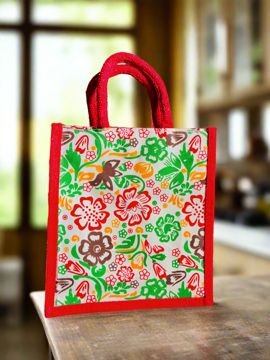 Jute Bags Floral Print