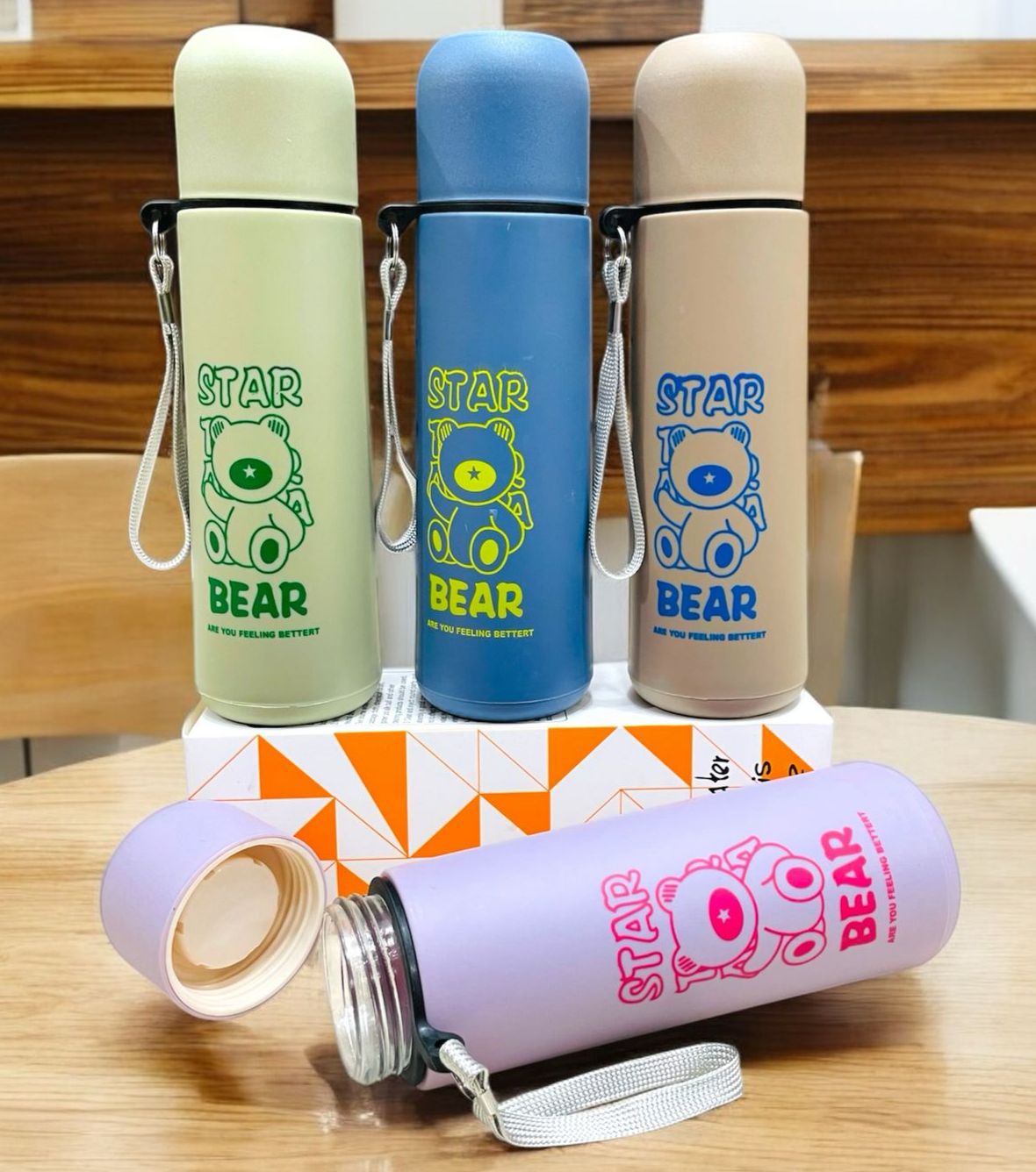 Bear Design Glass Bottle