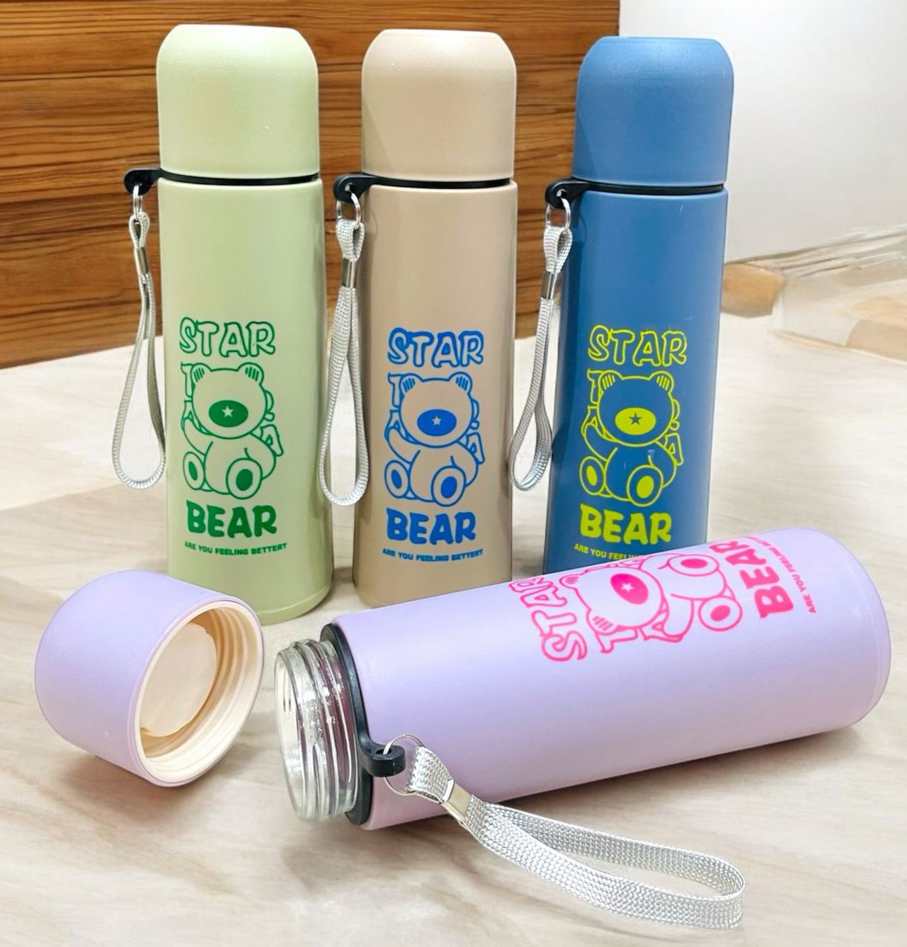 Bear Design Glass Bottle