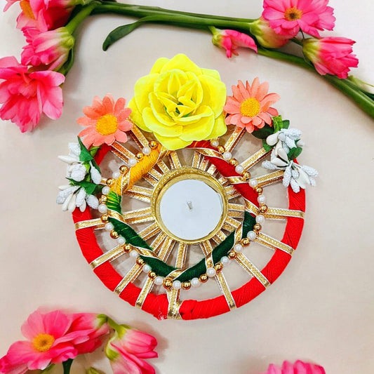 Beautiful Floral Design Candle Holder (Size: 5.5 Inch)
(TL0028)