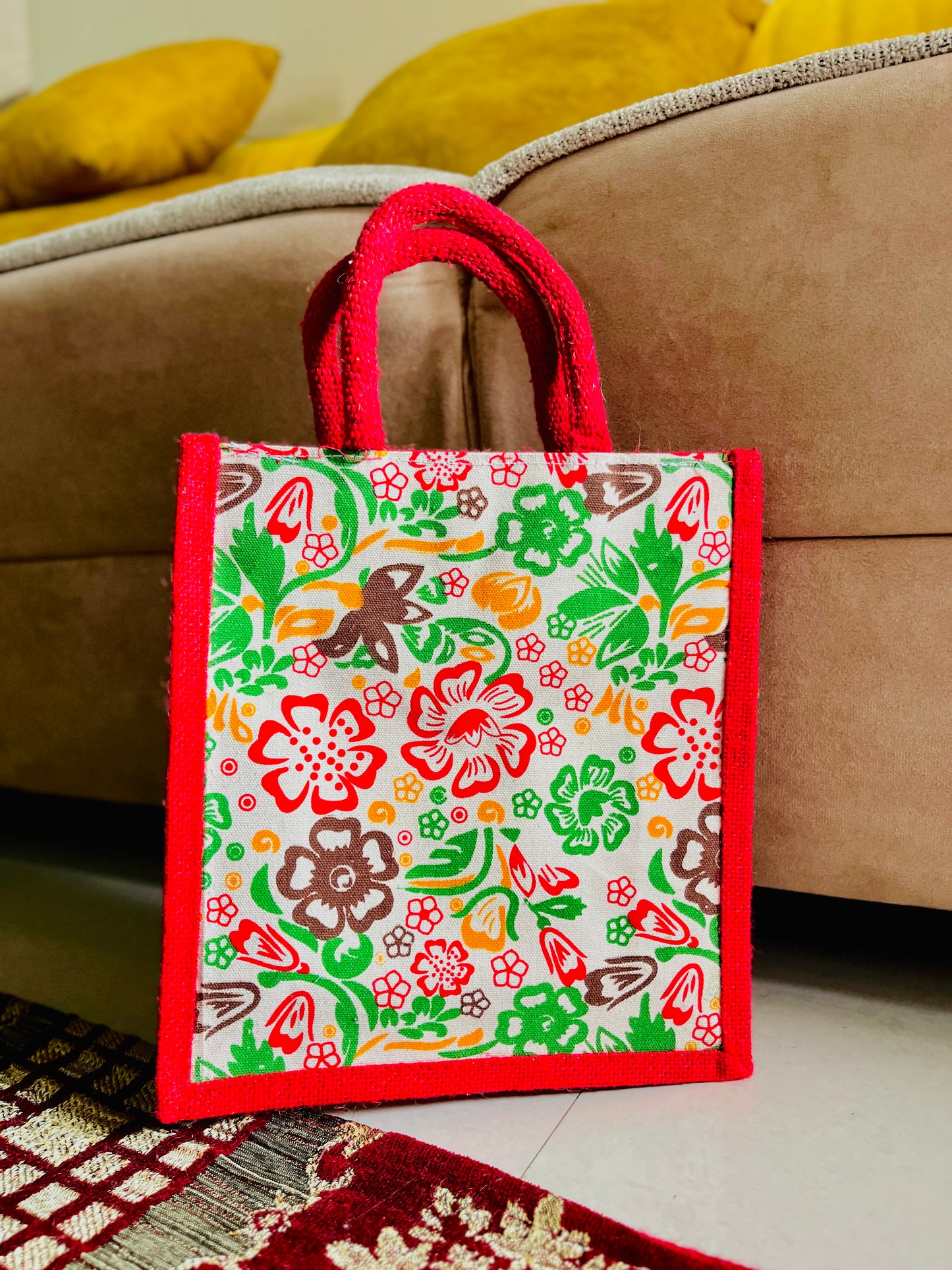 Jute Bags Floral Print