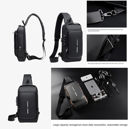 Anti-Theft Password Lock Crossbody Bag