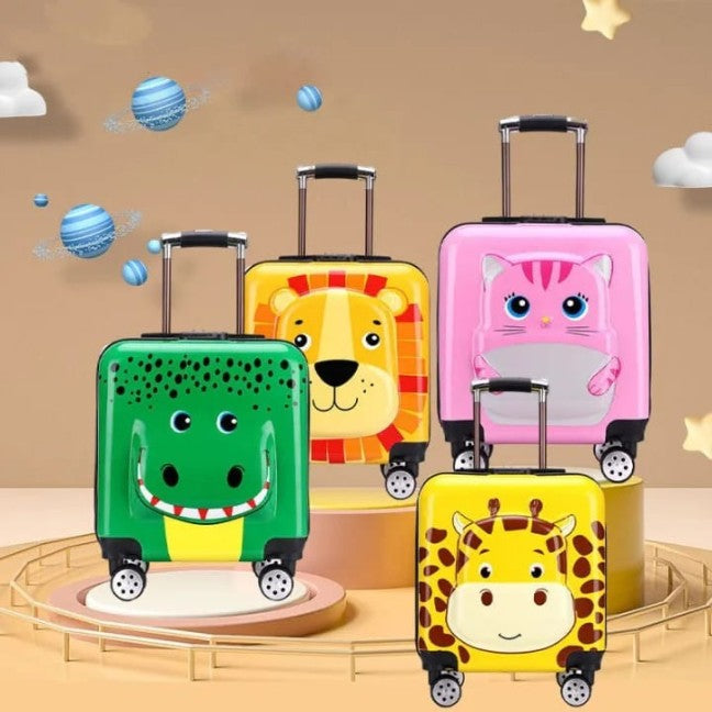 1Animal Print Trolley Suitcase for Kids with Password Lock