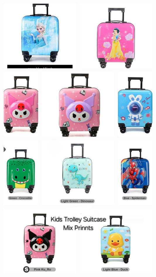 Kids Trolley Suitcase - Mix Prints