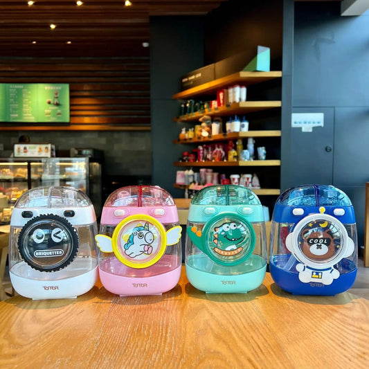 Double Straw Backpack Water Bottle