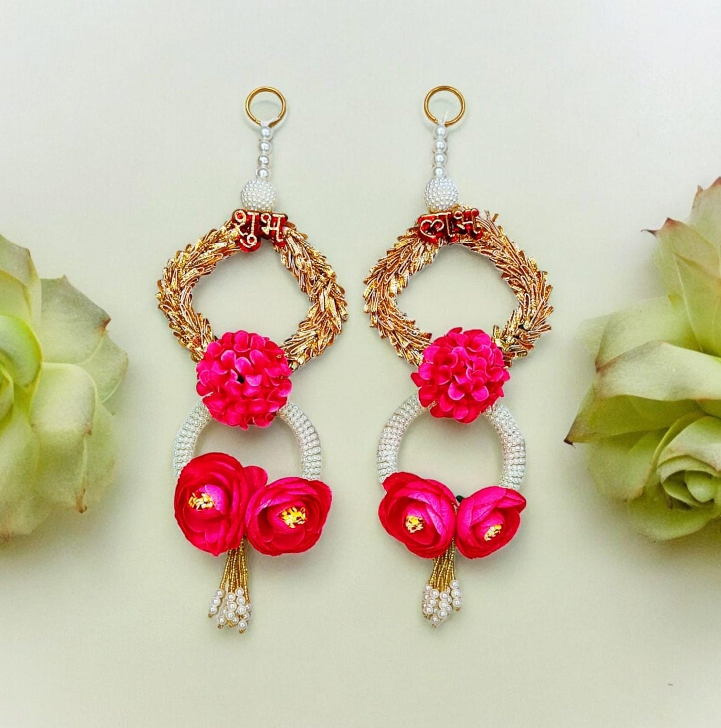 Pair Of Flower Subh Labh Hanging Pair Mix Colours (Size: 11*4 Inch) ( Pair) (SL0005)