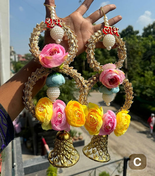 Pair of Beautiful Flower Shubh Labh Hanging (1 Pair)
(SL0020)