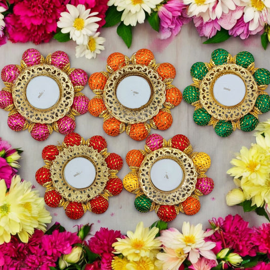 Round Shining Ball Candle Holder (Size: 4.5 Inch)