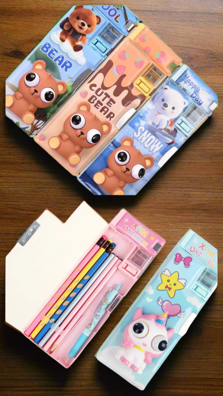 3D Squishy Pop Eye Double Layer Pencil Box