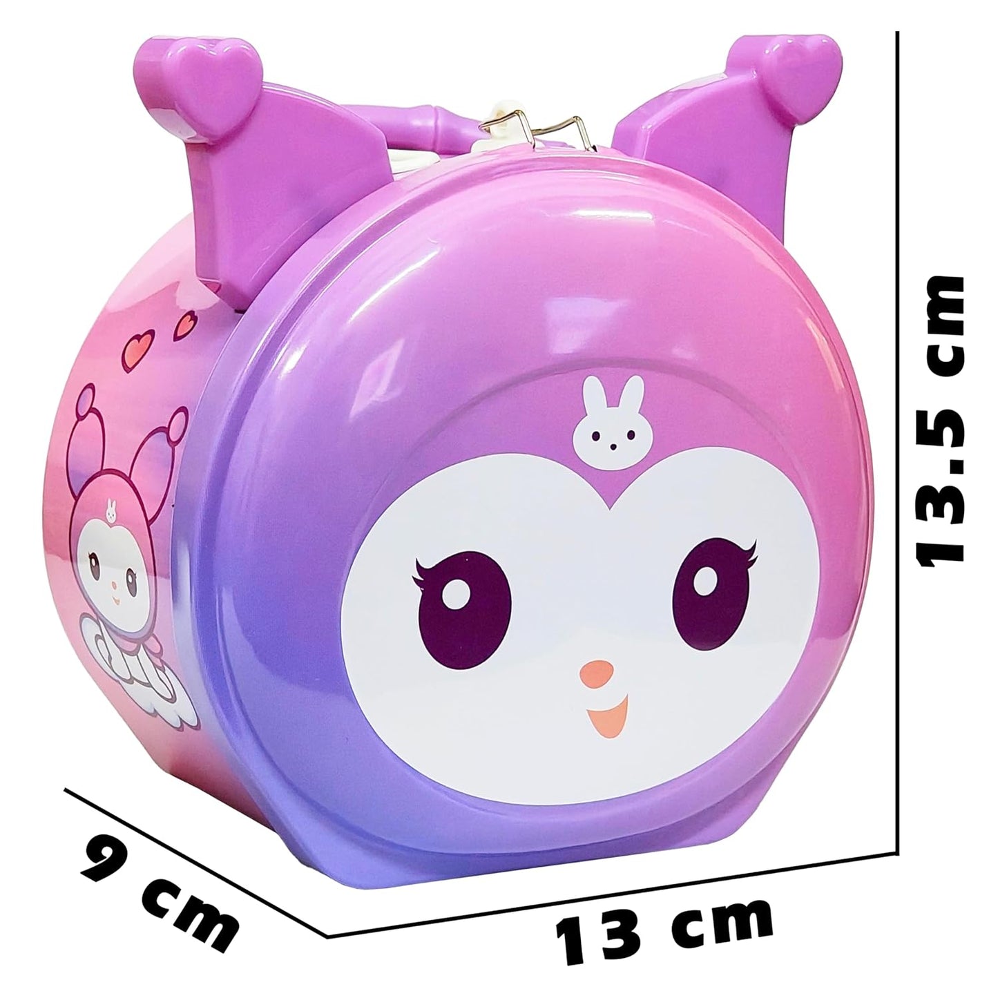 VGRASSP Sanrio Kuromi Metal Piggy Bank Toy for Kids - Cute Money Safe with Lock and 2 Keys - Gullak Coin Box Gift for Boys and Girls - Color As Per Stock