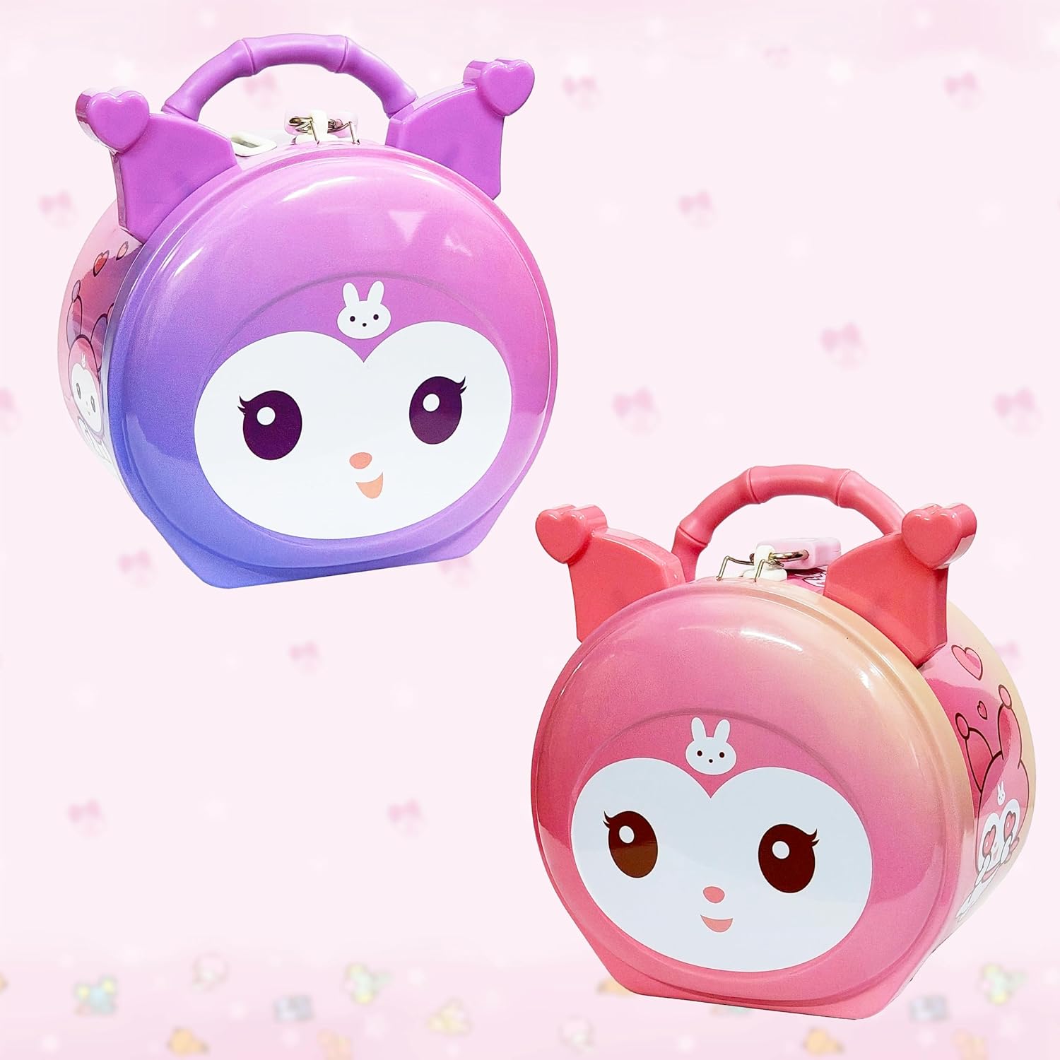 VGRASSP Sanrio Kuromi Metal Piggy Bank Toy for Kids - Cute Money Safe with Lock and 2 Keys - Gullak Coin Box Gift for Boys and Girls - Color As Per Stock