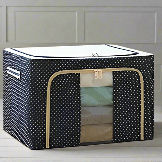 66 Ltr Storage Organiser Blue Polka Dots- Imported