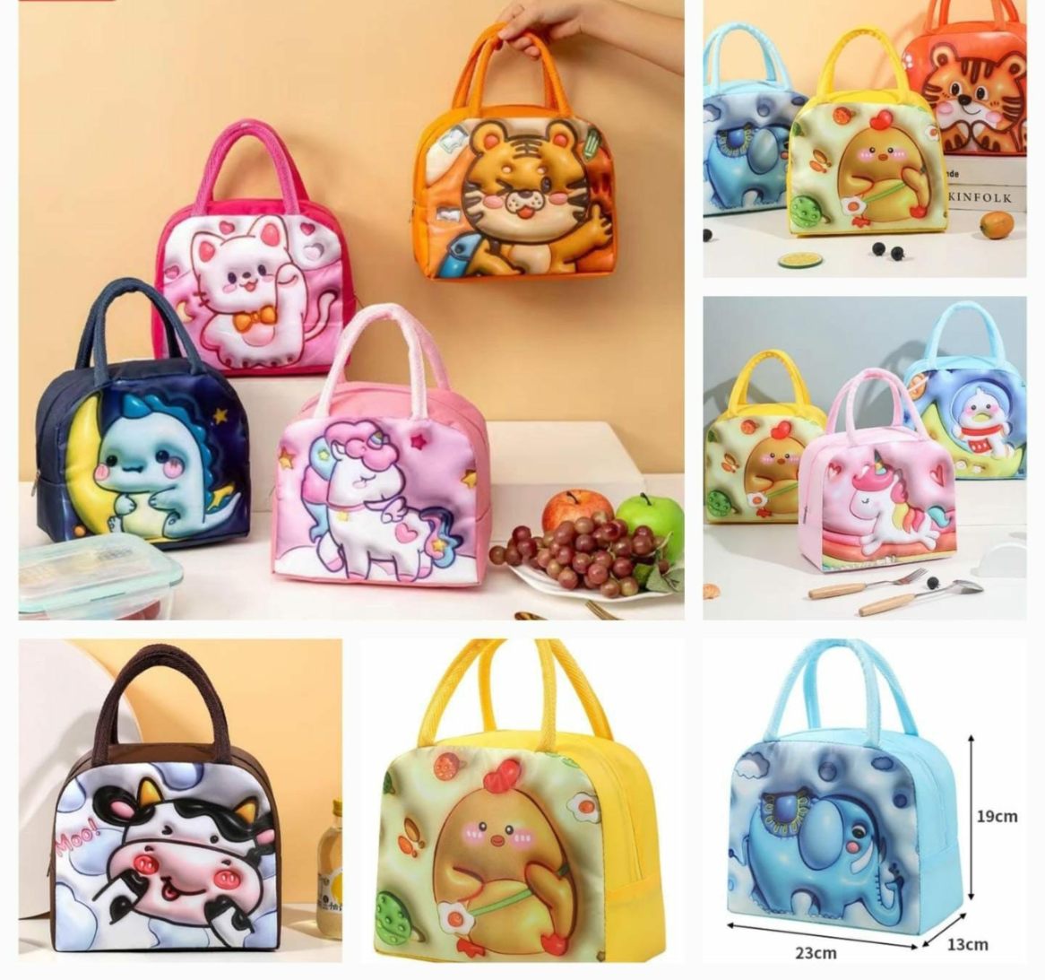 3D Kids Insulated Lunch Bag