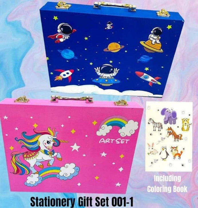 68 pcs Art Set - Unicorn & Space Print with colouring Book