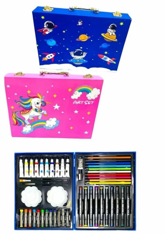 68 pcs Art Set - Unicorn & Space Print with colouring Book