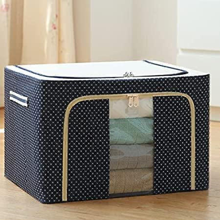 66 Ltr Storage Organiser Blue Polka Dots- Imported