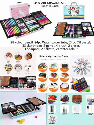 145 Pcs Colouring Art Kit- Unicorn & Space