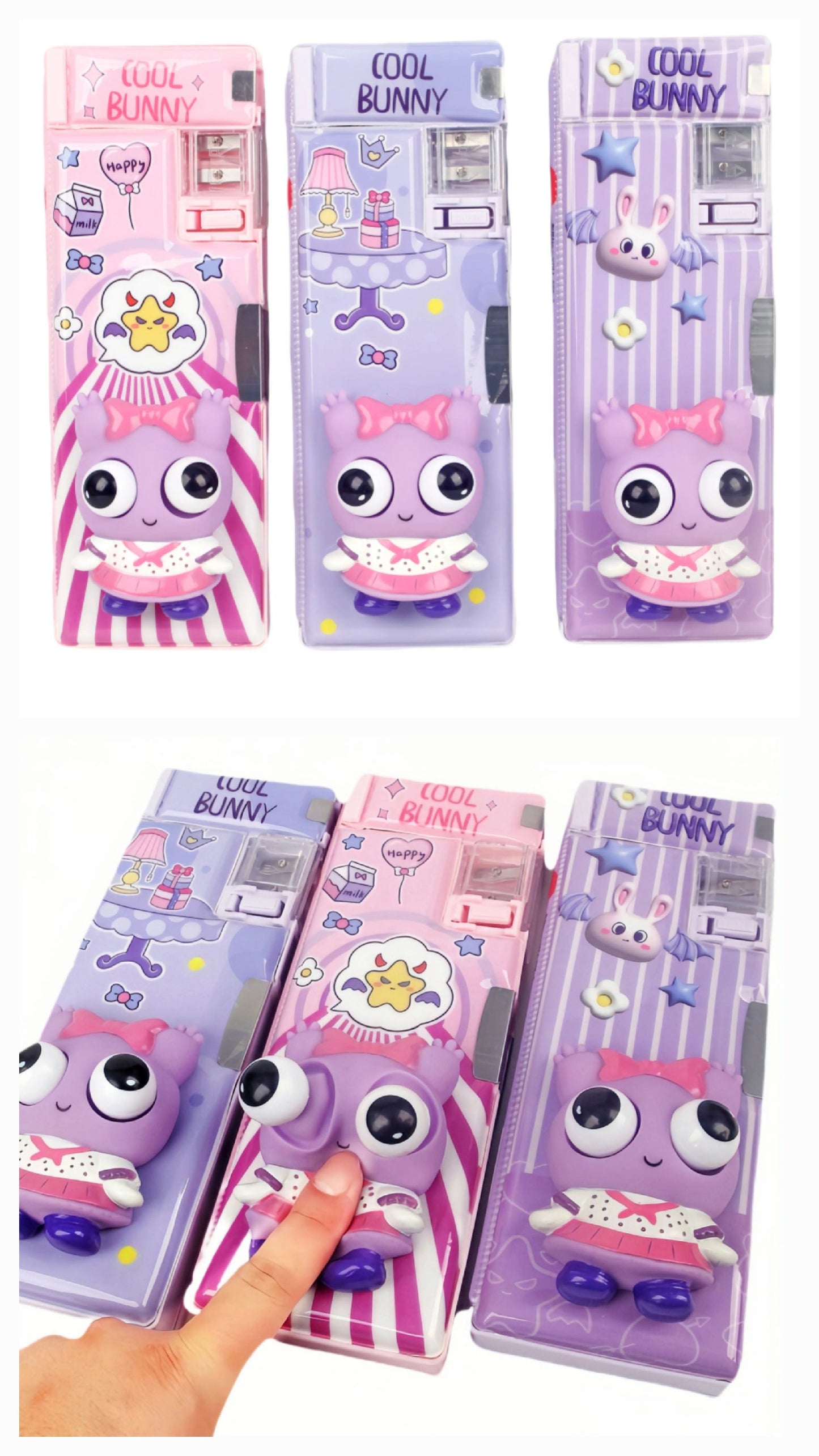 3D Squishy Pop Eye Double Layer Pencil Box