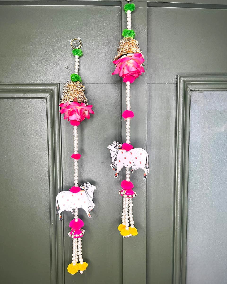 Pair of Flower Cow Hanging (SL0019) 🐮
