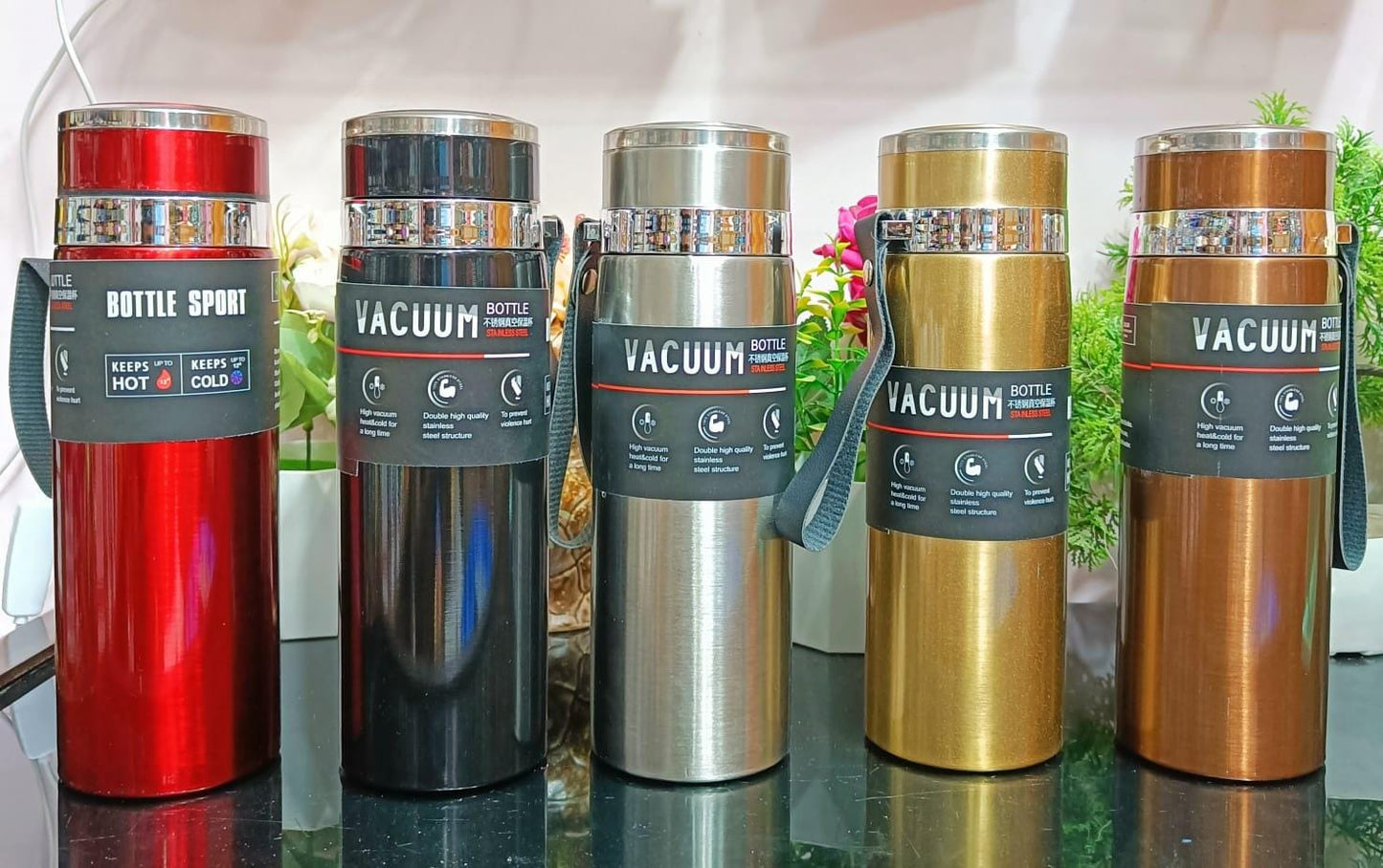 Premium Stainless Steel Vacuum Flask Hot & Cold Bottle (1000ML)