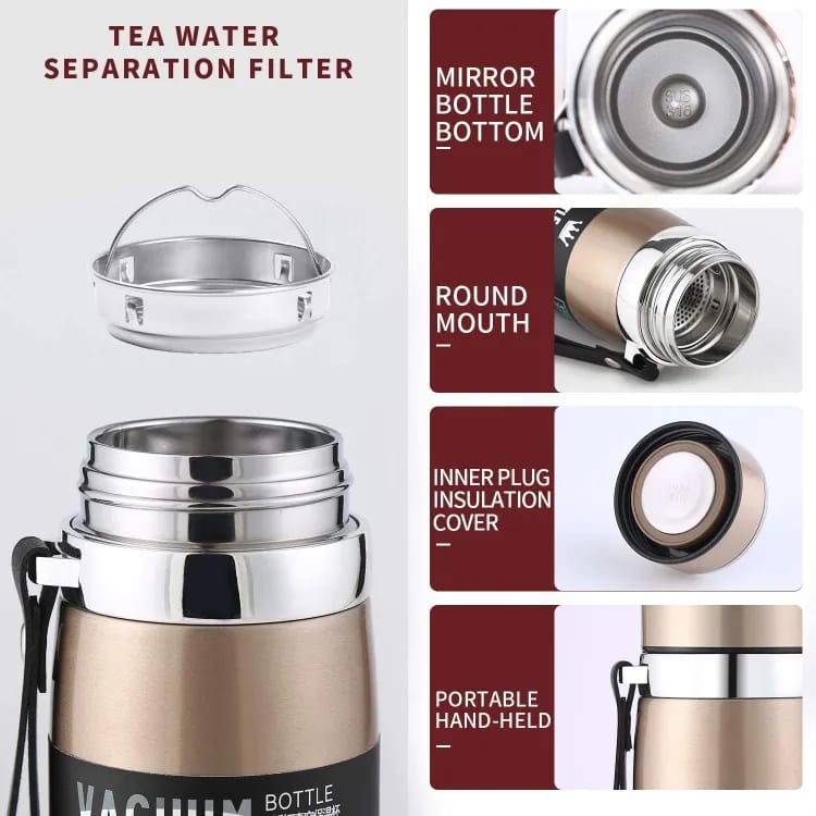 Premium Stainless Steel Vacuum Flask Hot & Cold Bottle (1000ML)