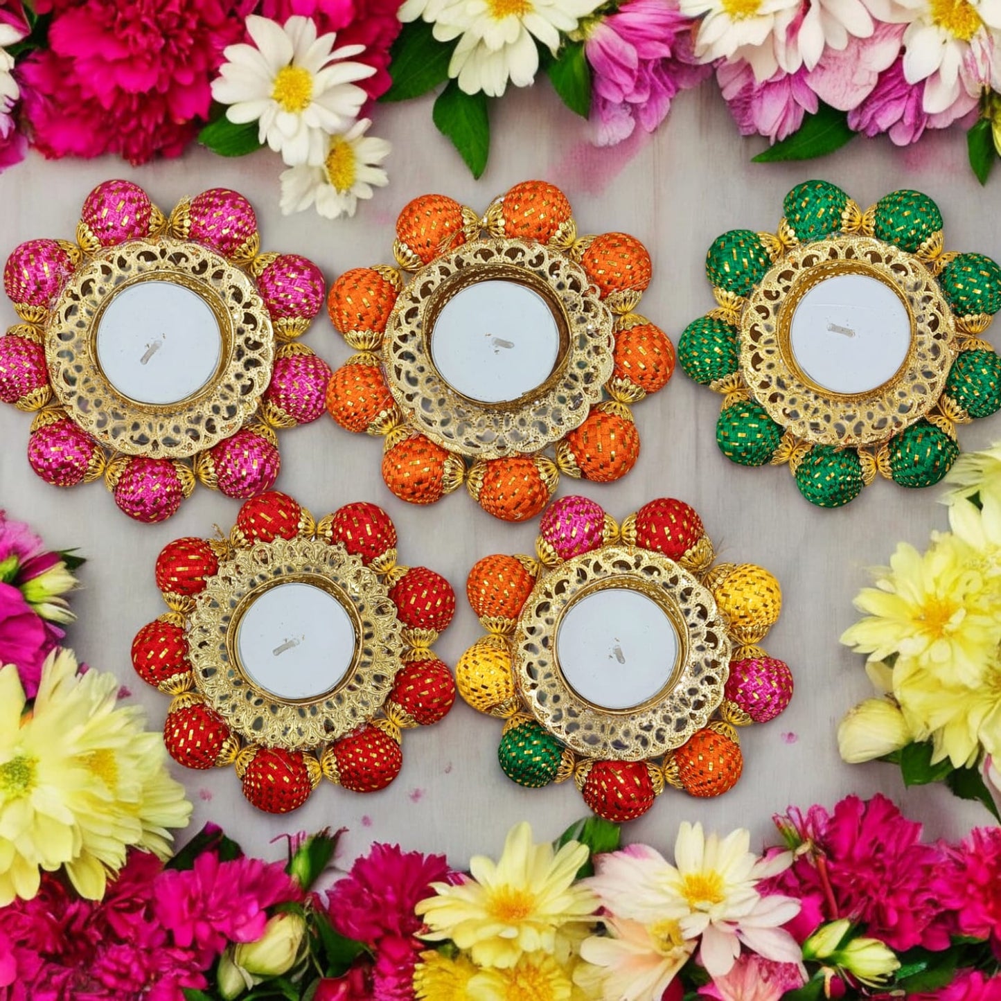 Round Shining Ball Candle Holder (Size: 4.5 Inch)