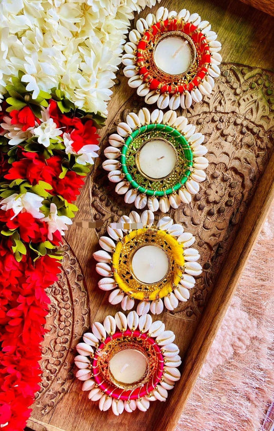 Subh Kodi / Shell Multicolour Tea Light Candle Holder
(1 Piece) (TL0021)